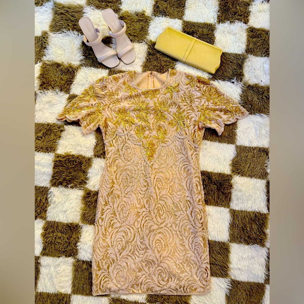 Vintage flapper beaded dress
